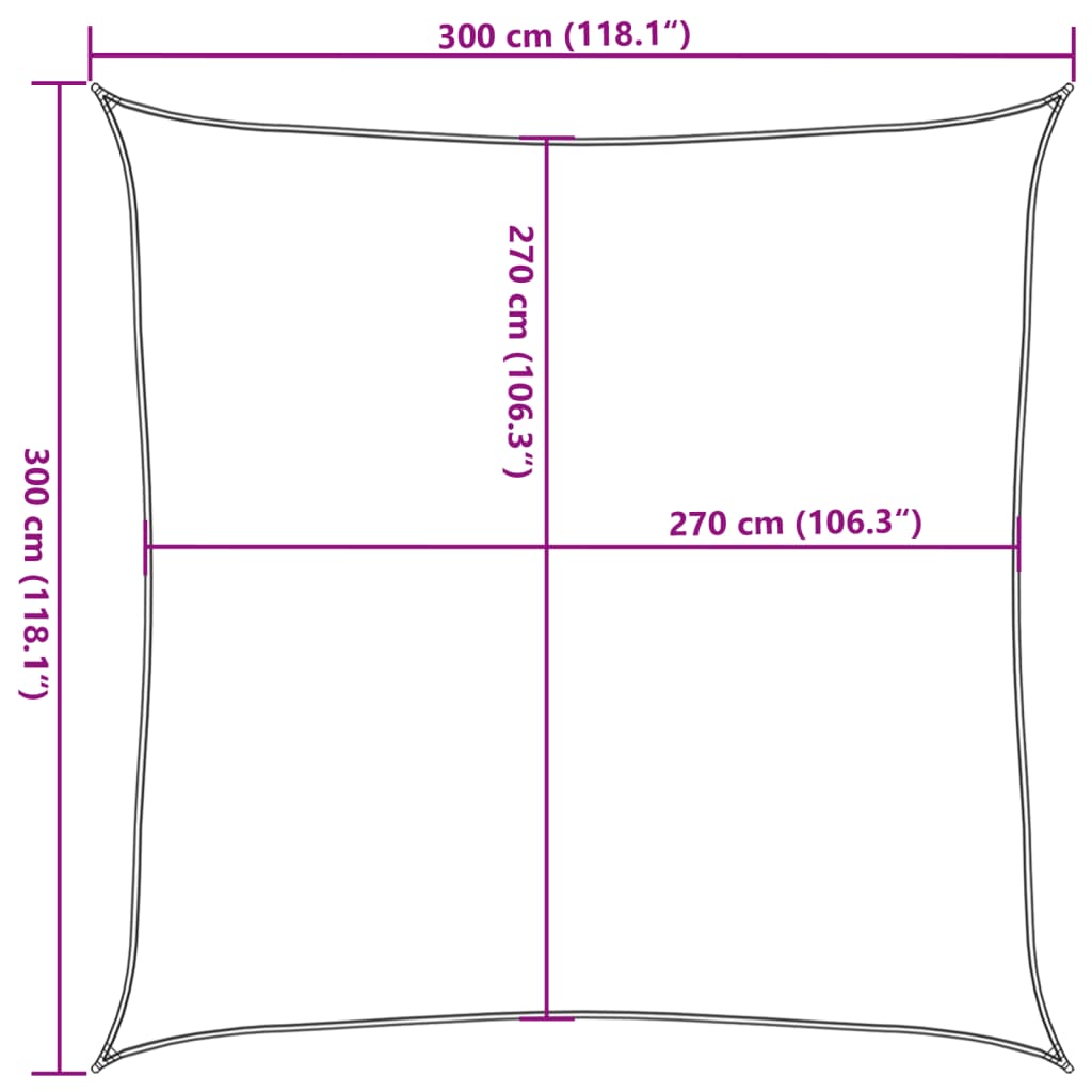 Voile d'ombrage 160 g/m² Orange 3x3 m PEHD