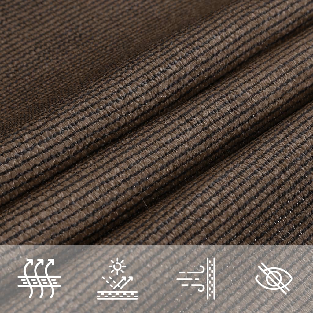 Voile d'ombrage 160 g/m² Marron 3,6x3,6 m PEHD