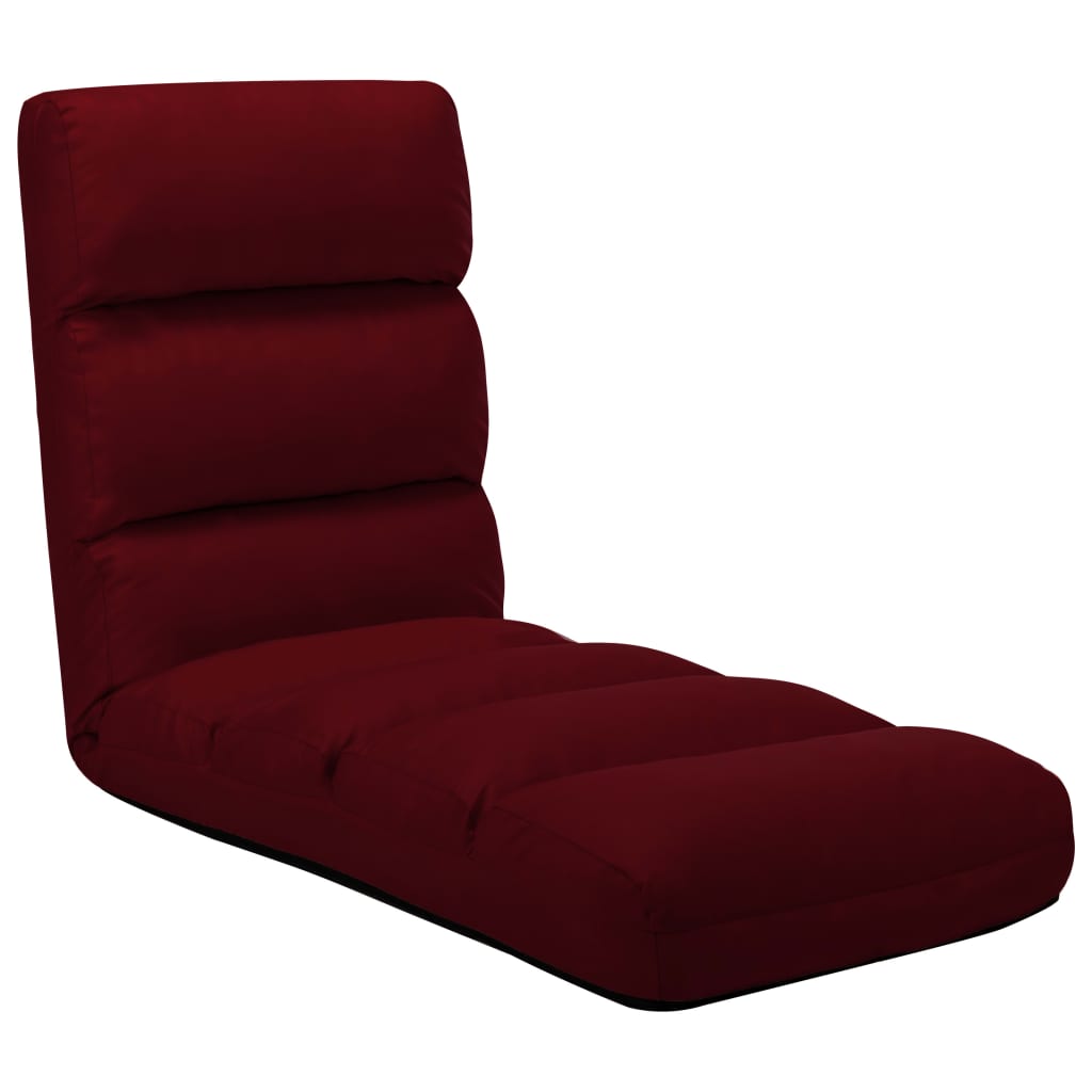 Chaise pliable de sol Rouge bordeaux Similicuir