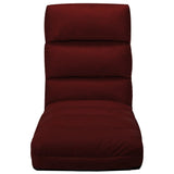 Chaise pliable de sol Rouge bordeaux Similicuir