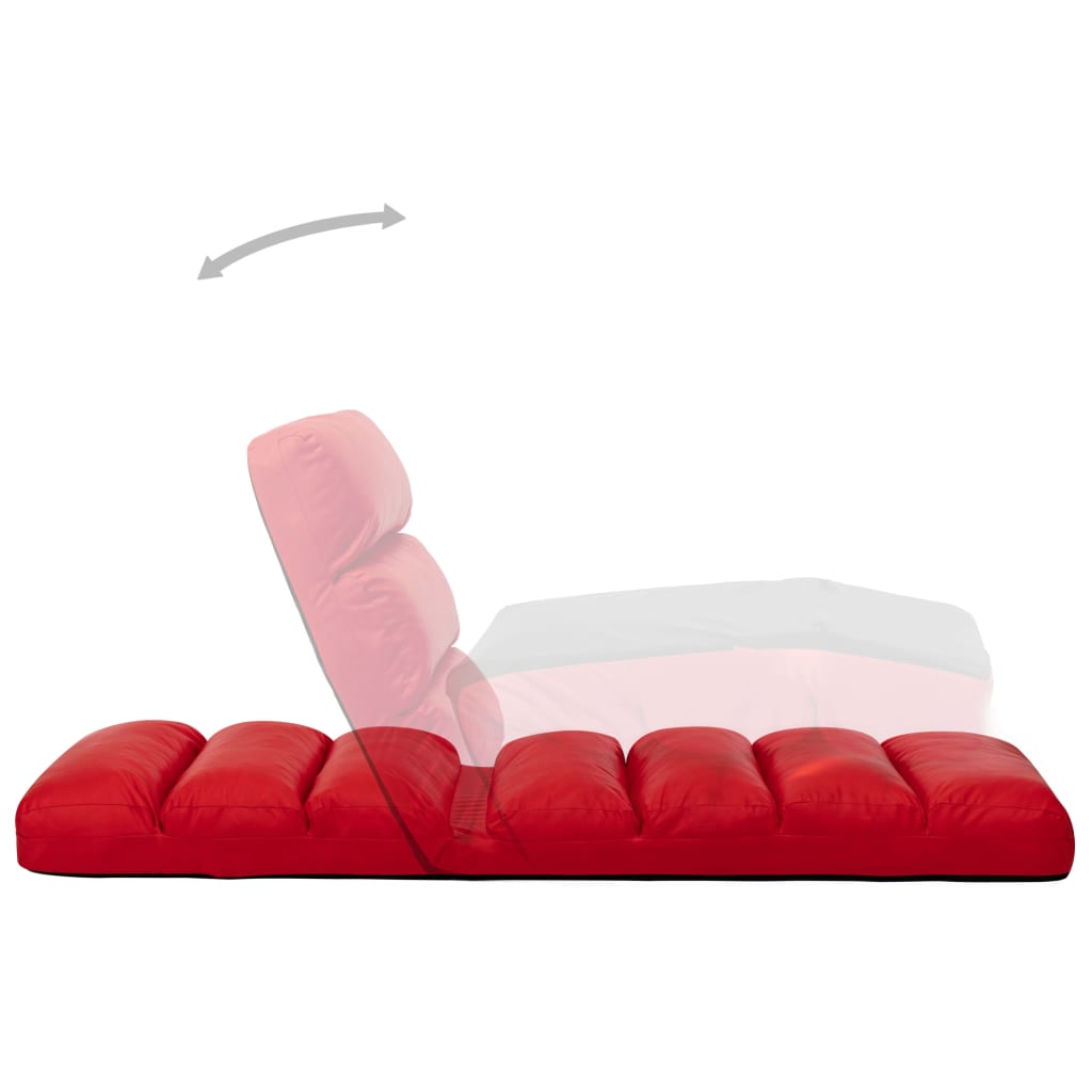 Chaise pliable de sol Rouge Similicuir