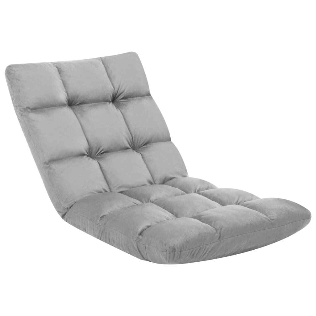 Chaise pliable de sol Gris clair Microfibre