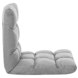 Chaise pliable de sol Gris clair Microfibre