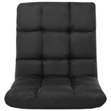 Chaise pliable de sol Noir Microfibre