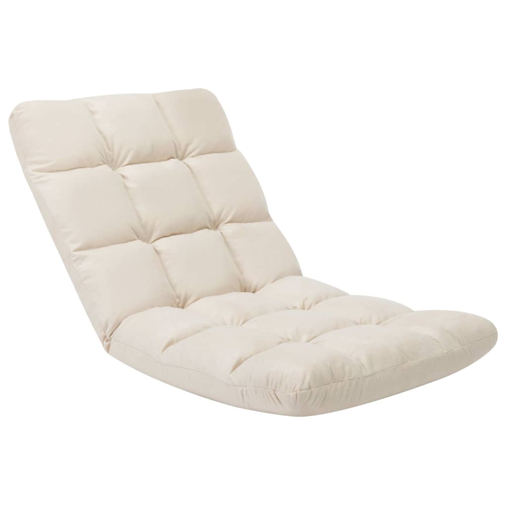 Chaise pliable de sol Crème Microfibre