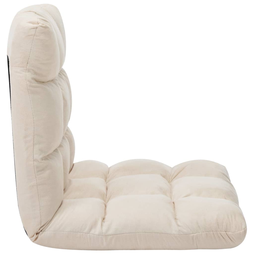 Chaise pliable de sol Crème Microfibre