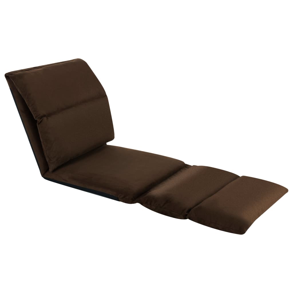 Chaise pliable de sol Marron Microfibre