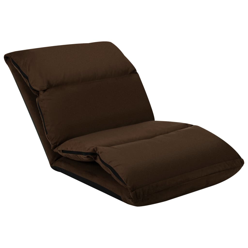 Chaise pliable de sol Marron Microfibre