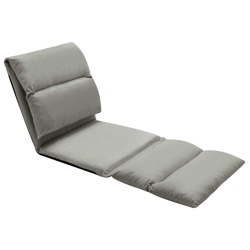 Chaise pliable de sol Gris foncé Microfibre