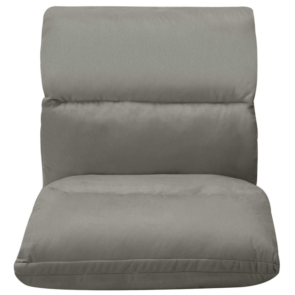 Chaise pliable de sol Gris foncé Microfibre