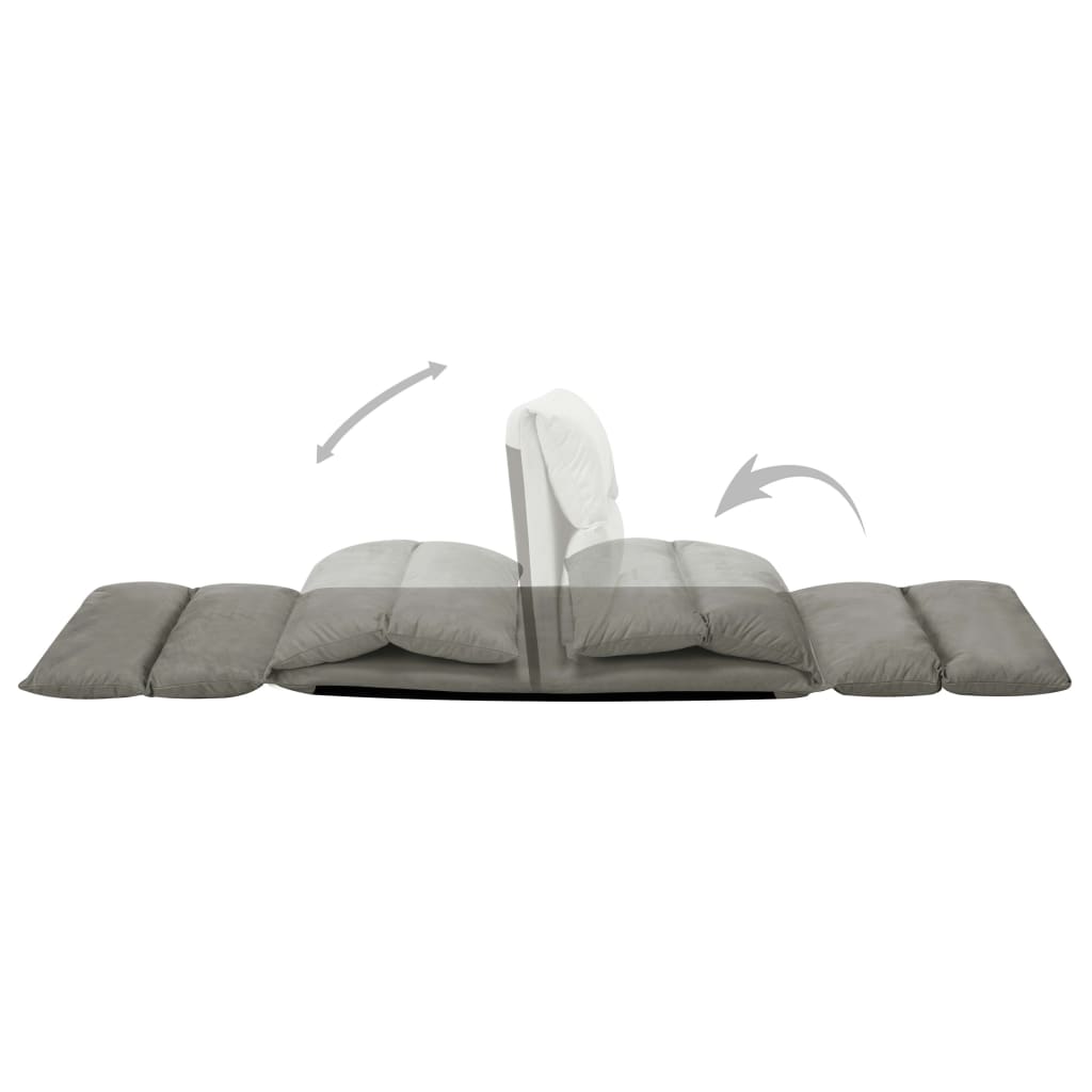 Chaise pliable de sol Gris foncé Microfibre