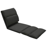 Chaise pliable de sol Noir Microfibre