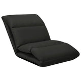 Chaise pliable de sol Noir Microfibre