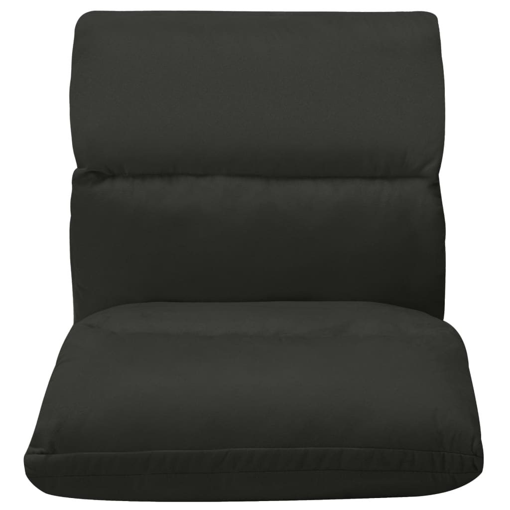 Chaise pliable de sol Noir Microfibre