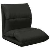 Chaise pliable de sol Noir Microfibre