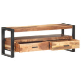 Meuble TV 120x35x45 cm Bois massif avec finition miel