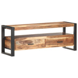 Meuble TV 120x35x45 cm Bois massif avec finition miel