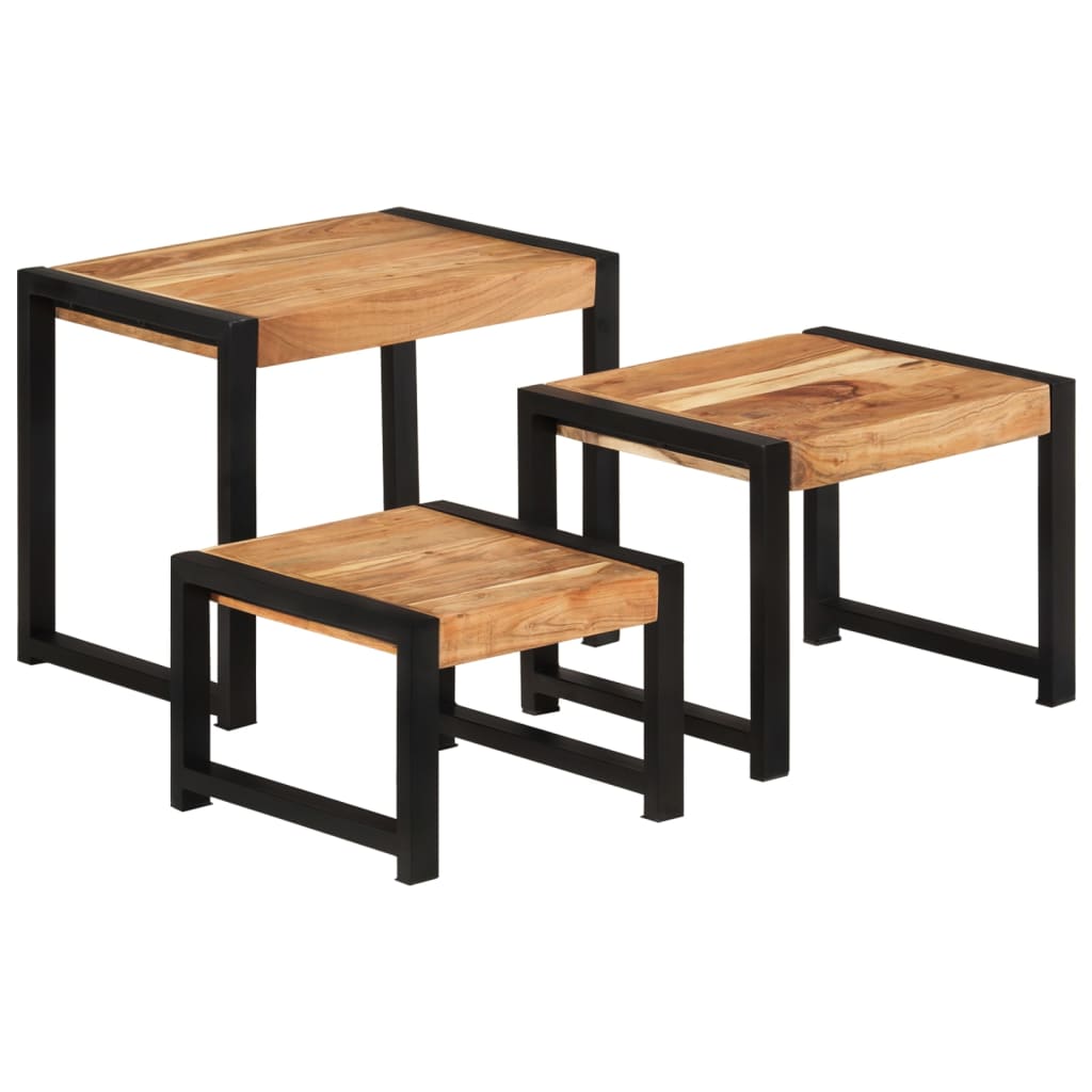 Tables gigognes 3 pcs Bois solide