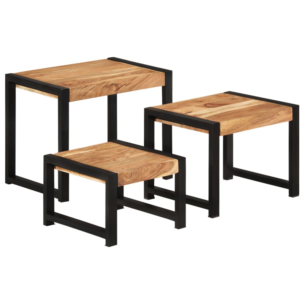 Tables gigognes 3 pcs Bois solide