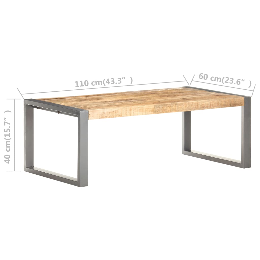 Couchtisch 110x60x40 cm Rohes Mangoholz