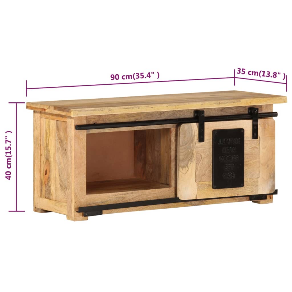 Meuble TV 90x35x40 cm Bois massif de manguier