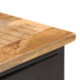 Buffet 110x30x65 cm Bois de manguier massif brut et acier