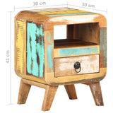 Bedside table 30x30x41 cm Solid reclaimed wood