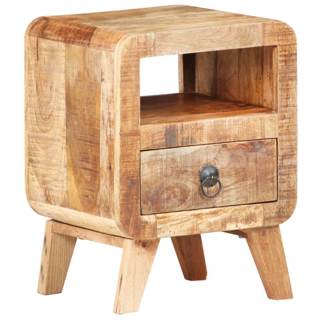 Table de chevet 30x30x41 cm Bois de manguier brut