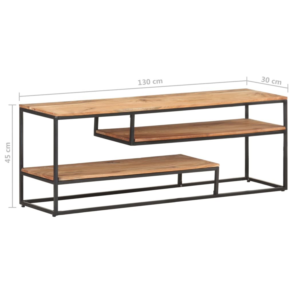 Meuble TV 130x30x45 cm Bois d'acacia massif