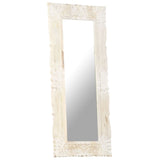 Miroir Blanc 110x50 cm Bois de manguier massif