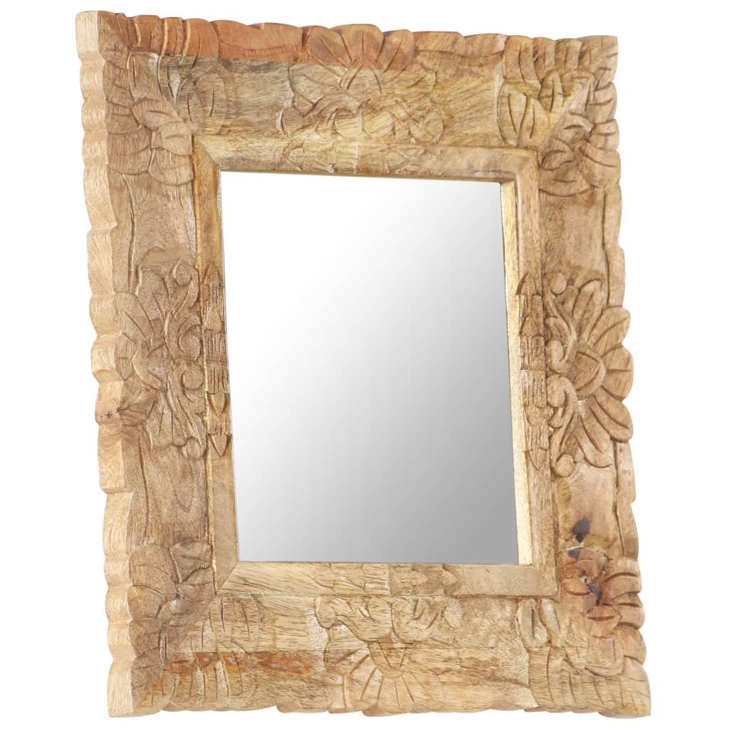 Miroir 50x50 cm Bois de manguier massif