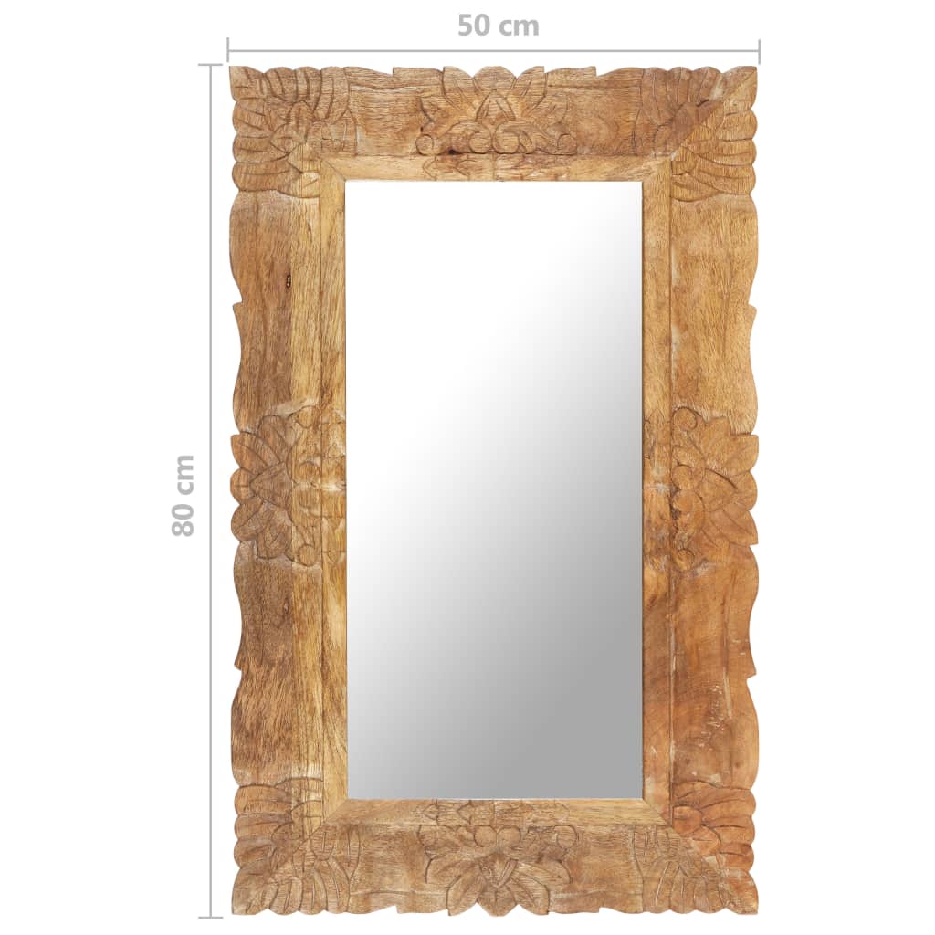 Miroir 80x50 cm Bois de manguier massif