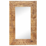 Miroir sculpté à la main 80x50x2,5 cm bois de manguier solide