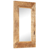 Miroir sculpté à la main 80x50x2,5 cm bois de manguier solide