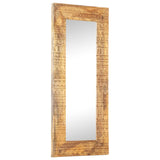 Miroir sculpté à la main 110x50x2,5 cm bois de manguier solide