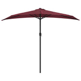 Parasol de balcon mât en aluminium Bordeaux 270x144x222 cm Demi