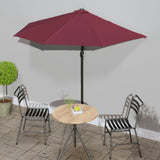 Parasol de balcon mât en aluminium Bordeaux 270x144x222 cm Demi