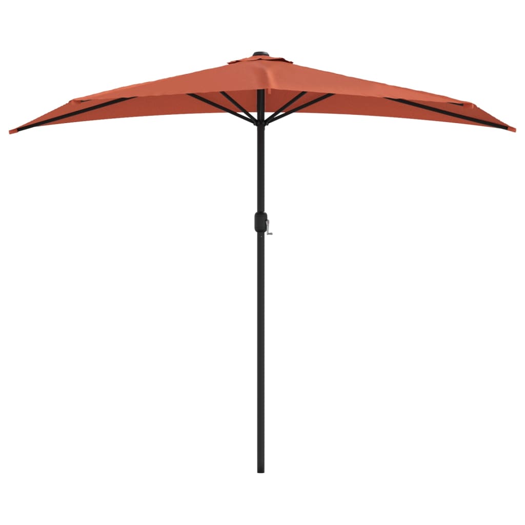 Parasol de balcon et mât en aluminium Terre cuite 270x144x222cm