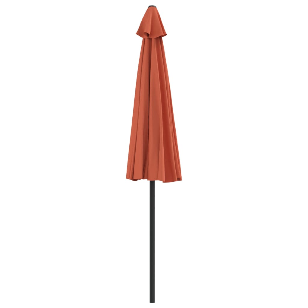 Parasol de balcon et mât en aluminium Terre cuite 270x144x222cm