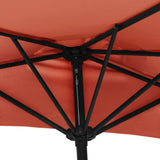 Parasol de balcon et mât en aluminium Terre cuite 270x144x222cm