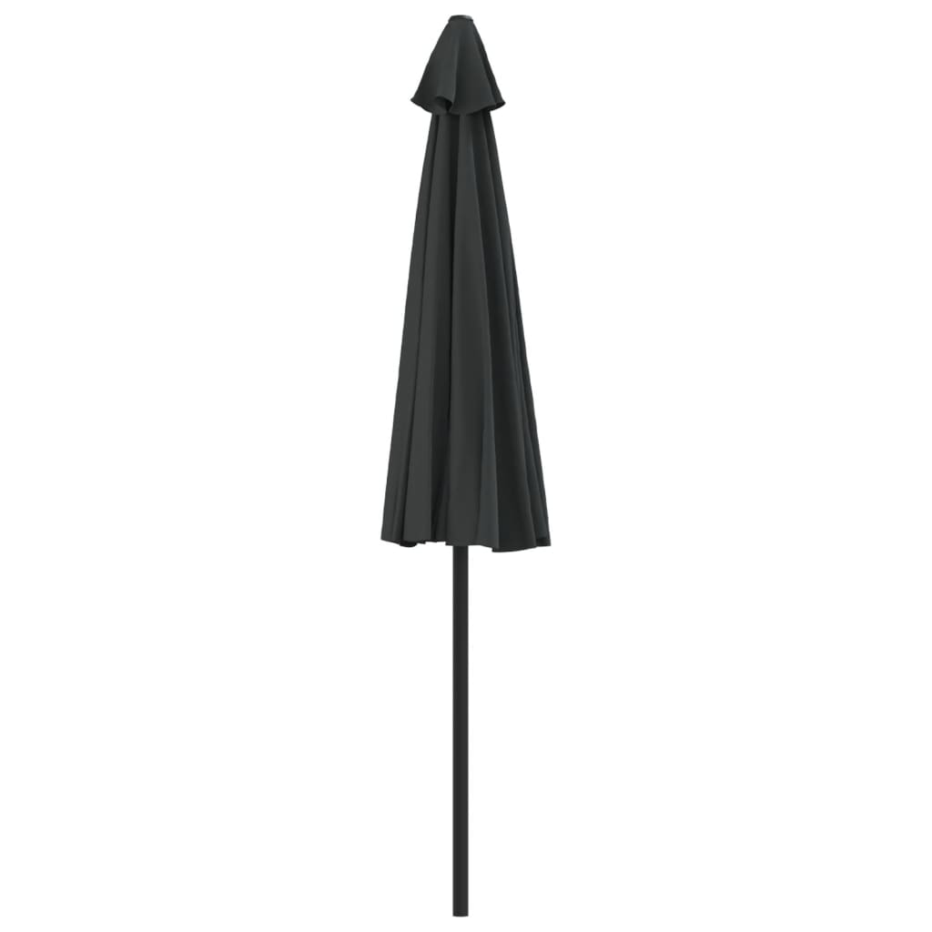 Parasol de balcon avec mât en aluminium Noir 270x144x222cm Demi