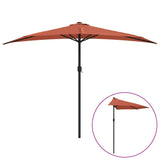 Parasol de balcon et mât en aluminium Terre cuite 300x155x223cm