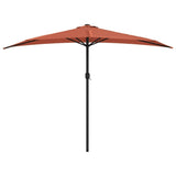 Parasol de balcon et mât en aluminium Terre cuite 300x155x223cm