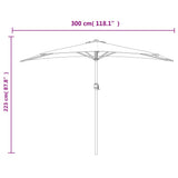 Parasol de balcon et mât en aluminium Terre cuite 300x155x223cm