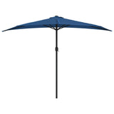 Parasol de balcon avec mât en aluminium Bleu 300x155x223cm Demi