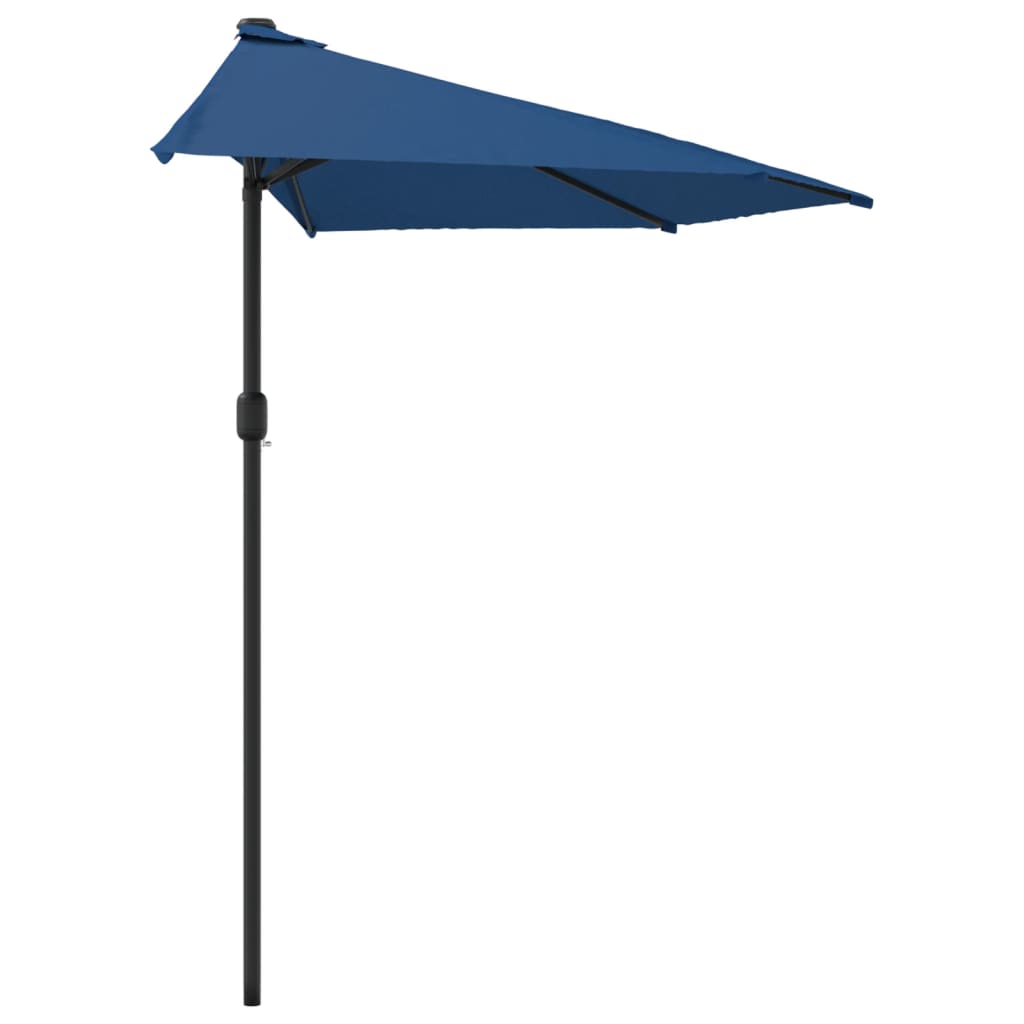 Parasol de balcon avec mât en aluminium Bleu 300x155x223cm Demi