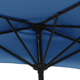 Parasol de balcon avec mât en aluminium Bleu 300x155x223cm Demi