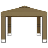 Belvédère avec double toit 3x3x2,7 m Taupe 180 g/m²