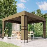 Belvédère avec double toit 3x3x2,7 m Taupe 180 g/m²