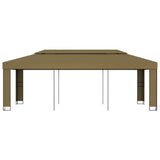 Arbour with double roof 3x6 m Taupe 180 g/m²